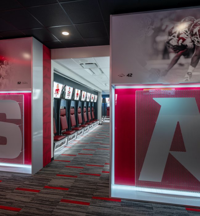 University of Arkansas, Fred W. Smith Football Center Locker Room